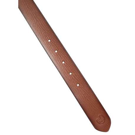 Ceinture en cuir de vache camel unie pourvue d'une fermeture par boucle ardillon - Image 4