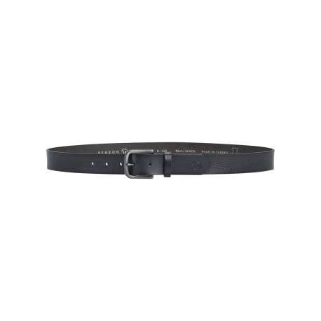 Ceinture en cuir de vache noire unie pourvue d'une fermeture par boucle ardillon