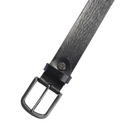 Ceinture en cuir de vache noire unie pourvue d'une fermeture par boucle ardillon - Image 2