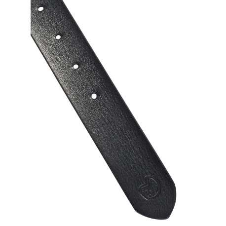 Ceinture en cuir de vache noire unie pourvue d'une fermeture par boucle ardillon - Image 3