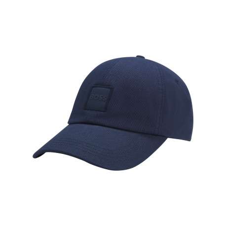 Casquette en coton bleue marine unie à snapback avec logo