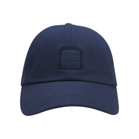 Casquette en coton bleue marine unie à snapback avec logo - Image 2
