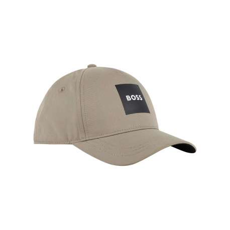 Casquette kaki unie pourvue d'une fermeture à strapback avec logo de la marque