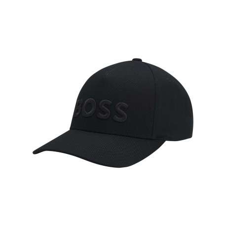 Casquette en coton noire unie avec une boucle métallique ajustable