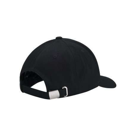 Casquette en coton noire unie avec une boucle métallique ajustable - Image 3