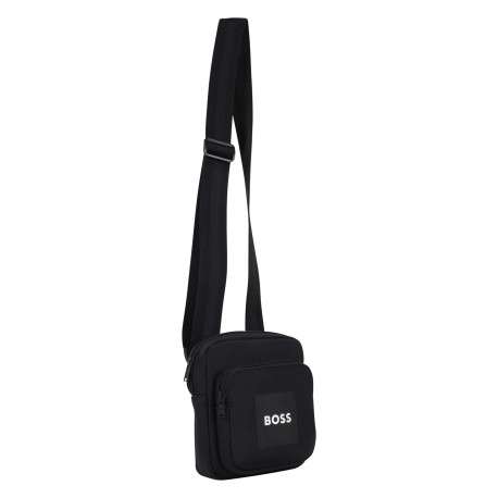Sacoche noire unie avec une bandoulière ajustable et une fermeture zippée - Image 2