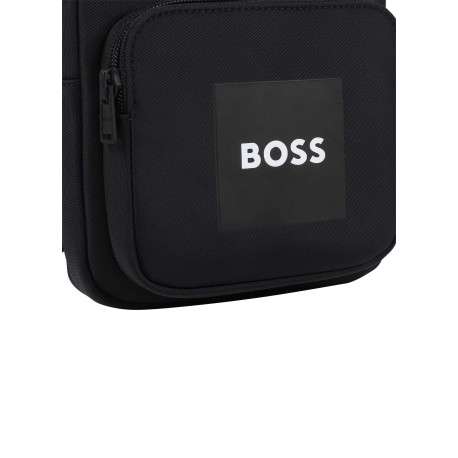 Sacoche noire unie avec une bandoulière ajustable et une fermeture zippée - Image 4