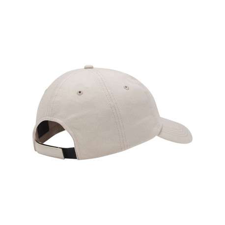 Casquette en coton beige unie avec un logo cousu sur le pan - Image 3