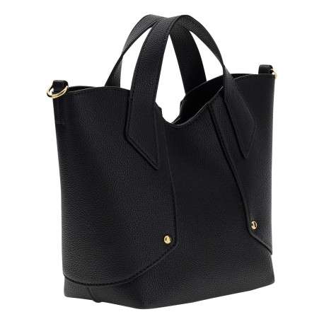 Sac à main noir en maille grainée pourvu d'un deuxième sac amovible - Image 2