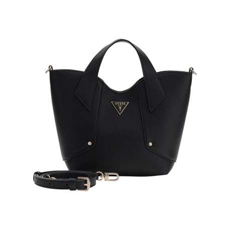 Sac à main noir en maille grainée pourvu d'un deuxième sac amovible - Image 3