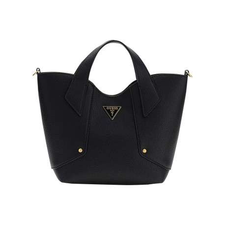 Sac à main noir en maille grainée pourvu d'un deuxième sac amovible - Image 6