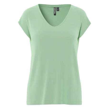 T-shirt vert uni avec une coupe droite et des manches courtes