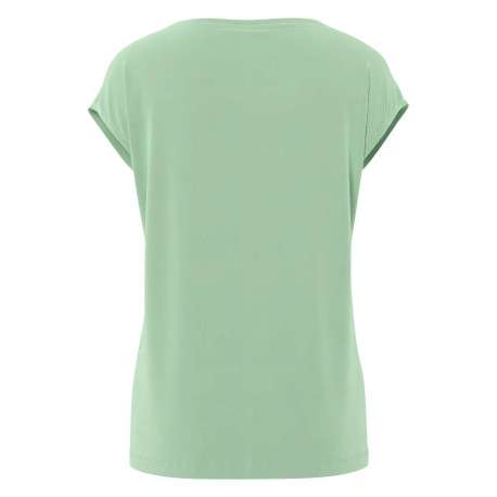T-shirt vert uni avec une coupe droite et des manches courtes - Image 2