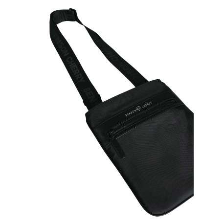 Sacoche noire unie avec un compartiment et une fermeture zippée - Image 3