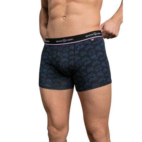 Lot de 2 boxers classiques en coton multicolore unis avec nom de la marque - Image 2
