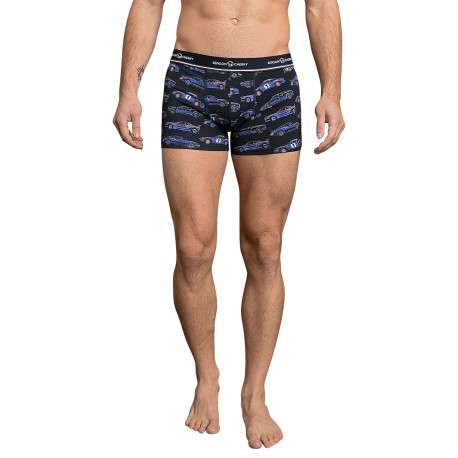 Lot de 2 boxers classiques en coton marine unis avec le nom de la marque - Image 5
