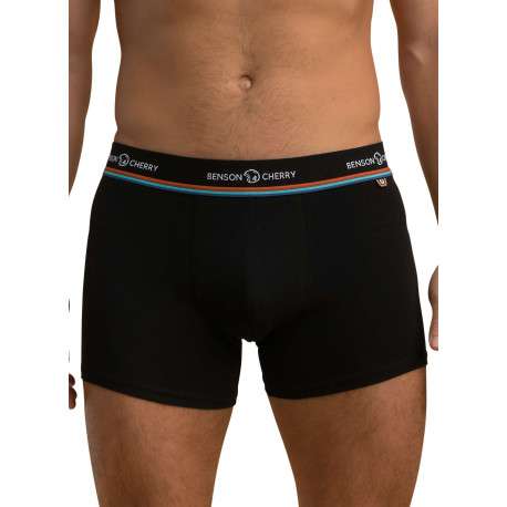 Lot de 2 boxers classiques en coton multicolores unis avec une taille élastiquée