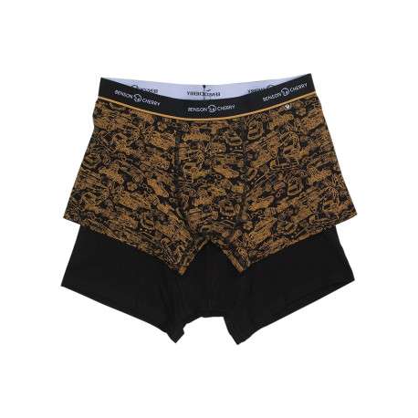 Lot de 2 boxers classiques en coton multicolores avec logo de la marque