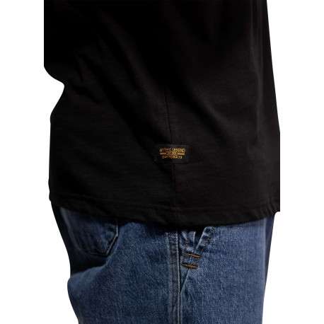 T-shirt Bell en coton noir à coupe droite pourvu d'un col rond - Image 4