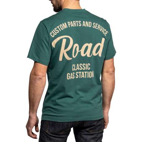 T-shirt Vernon en coton vert à coupe droite pourvu d'un col rond - Image 2