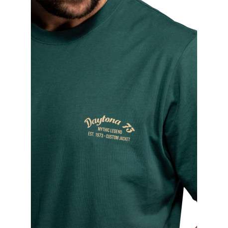 T-shirt Vernon en coton vert à coupe droite pourvu d'un col rond - Image 3