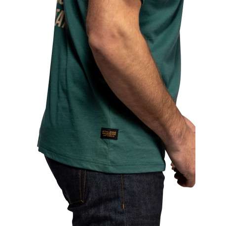 T-shirt Vernon en coton vert à coupe droite pourvu d'un col rond - Image 4