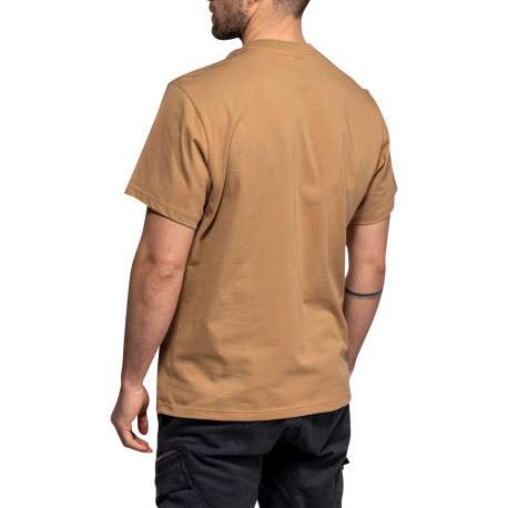 T-shirt Vilas en coton beige à coupe droite pourvu d'un col rond - Image 2