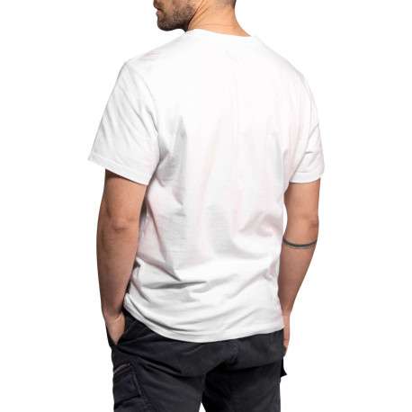 T-shirt Rusk en coton blanc imprimé à coupe droite pourvu d'un col rond - Image 2