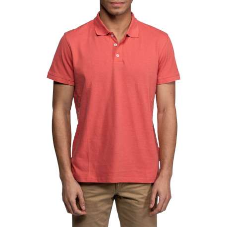 Polo Baytown en coton rose à coupe droite pourvu d'un col boutonné