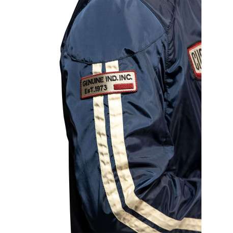 Blouson Gilmer marine à coupe droite pourvu d'un col à boutons pression - Image 5