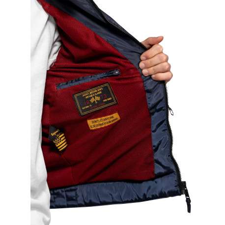 Blouson Gilmer marine à coupe droite pourvu d'un col à boutons pression - Image 7