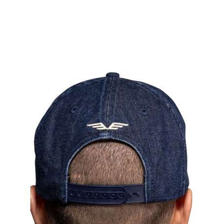 Casquette Roswell en coton bleue denim pourvue du patch de la marque - Image 2