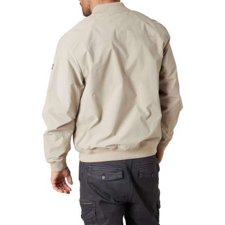 Bomber beige uni pourvu d'une coupe droite et d'un col montant - Image 2