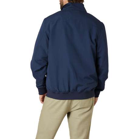 Blouson marine uni pourvu d'un col montant et d'une coupe droite - Image 2