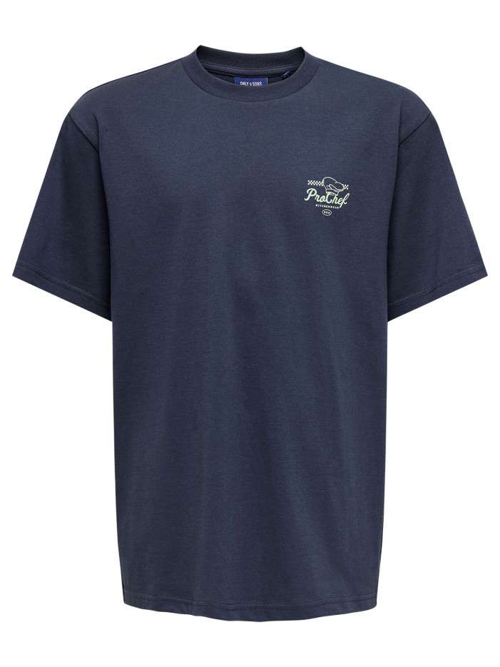 T-shirt en coton marine à...