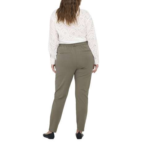 Pantalon jogging olive uni pourvu d'une coupe slim et d'une taille intermédiaire - Image 4
