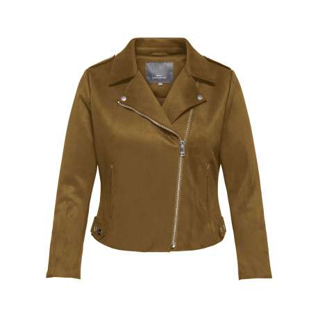Veste perfecto camel unie pourvue d'une coupe ajustée et d'un col à revers