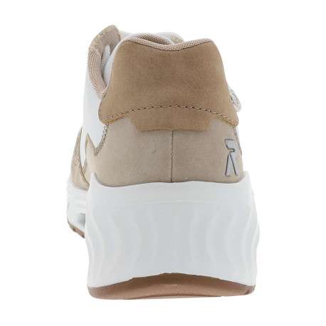 Baskets running beiges à talon compensé avec des lacets et un zip latéral - Image 6