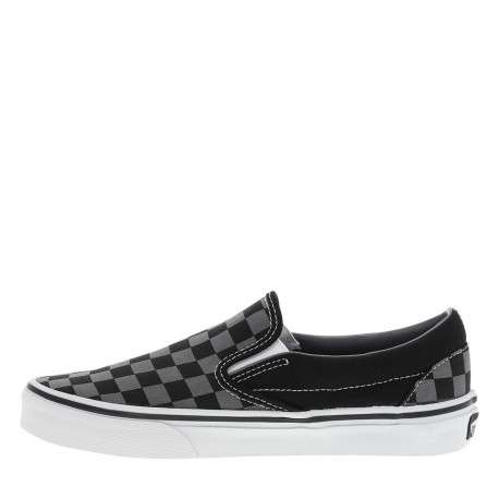 Baskets skate noires en cuir à talon plat avec des soufflets élastiqués