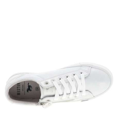 Tennis argent à talon plat avec des lacets et un zip latéral - Image 4