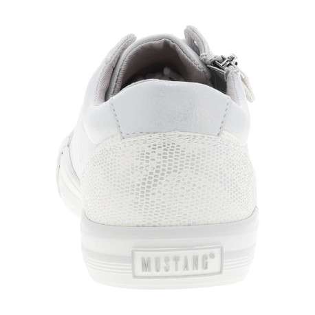 Tennis argent à talon plat avec des lacets et un zip latéral - Image 6