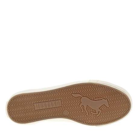 Tennis beiges à talon plat avec des lacets et un zip latéral - Image 5