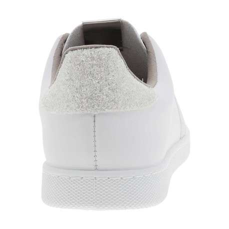 Tennis en cuir blanches avec un talon plat pourvu de lacets - Image 7