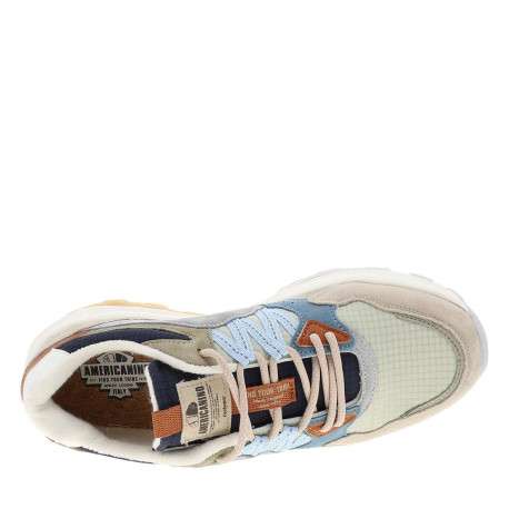 Baskets running vertes avec un talon plat et des lacets beiges - Image 4