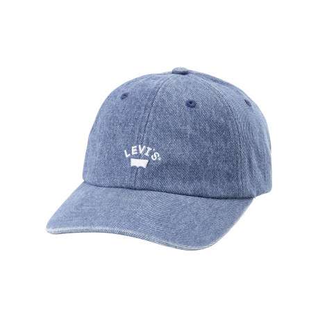 Casquette strapback en coton jean's unie avec de la broderie blanche