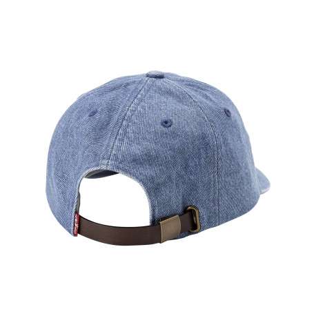 Casquette strapback en coton jean's unie avec de la broderie blanche - Image 2