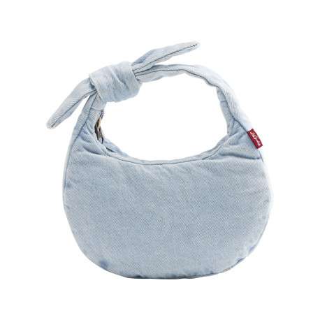 Sac porté mains en coton stone uni avec une fermeture zippée