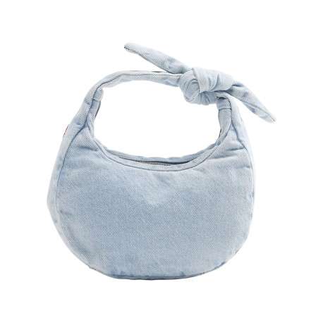 Sac porté mains en coton stone uni avec une fermeture zippée - Image 2