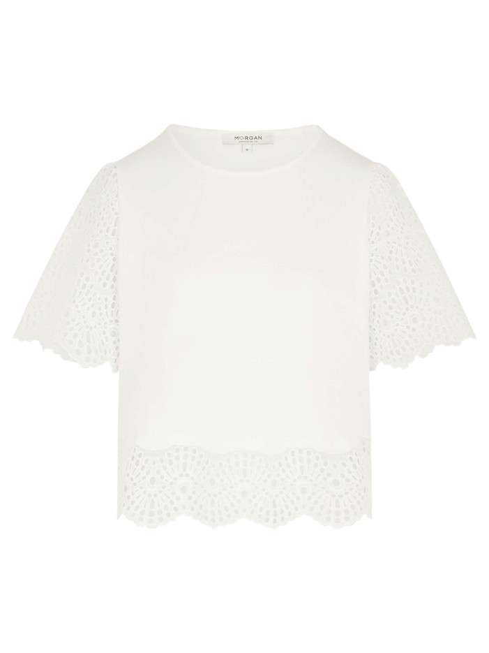 T-shirt blanc uni en...