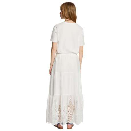 T-shirt en coton blanc imprimé pourvu d'une coupe droite et d'un col rond - Image 4